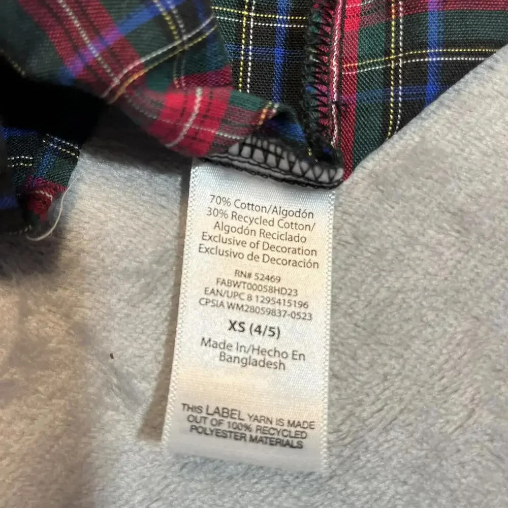 Free Assembly Shirt Boys 4/5 Plaid  Christmas Classic Preppy Holiday‎ School Top